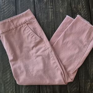 Loft Modern Chino Crop In Mauve Fringe Bottom Size 10
